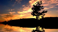 sunset nature water reflection sky sunlight dusk