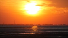 sunset North Sea horizon sun orange