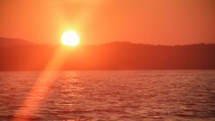 sunset Norway landscape Sea red fjord sunlight