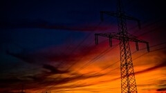 sunset power lines silhouette utility pole