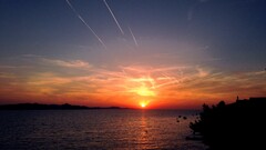 sunset Sea nature sunlight sky