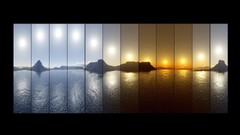 sunset Sea reflection collage digital art nature