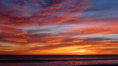 sunset Sea sky clouds sunlight dusk orange sky orange horizon