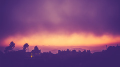 sunset sky lights House