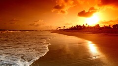 sunset sunlight sun landscape beach nature Sea
