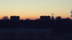 sunset urban building silhouette