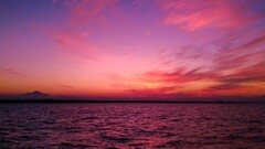 sunset water sky nature