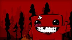 super meat boy video games video game art red red background