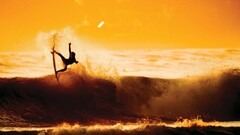 surfing waves Sea orange sky Sports