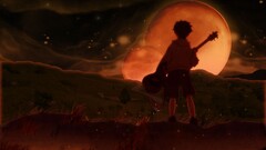surreal guitar sunset flcl anime boys