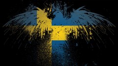 sweden flag grunge digital art