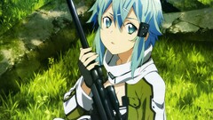sword art online asada shino gun gale online anime girls