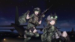 TC1995 Anime anime girls original characters military weapon gun