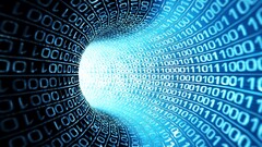 Technology blue digital art binary cyan