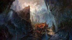 temple fantasy art artwork fantasy city low-angle