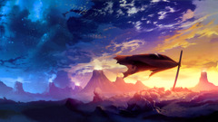 tengen toppa gurren lagann Anime sky fantasy art landscape