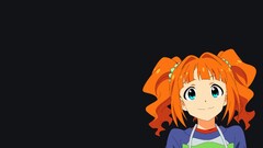 THE [email protected] Anime smiling redhead aqua eyes face
