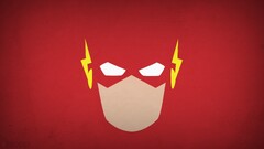 the flash superhero Minimalism red background Simple Background