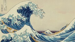 The Great Wave off Kanagawa painting waves Japanese classic art