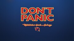 The Hitchhiker's Guide to the Galaxy Typography blue background