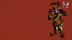 the legend of zelda red background video games Skull Kid