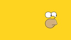 The Simpsons Homer Simpson cartoon Minimalism yellow background