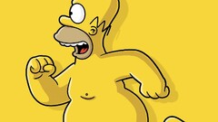 The Simpsons Homer Simpson yellow background humor cartoon