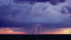 Thunderbolt storm sky nature clouds purple Lightning