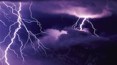 Thunderbolt storm sky purple