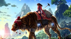 tiger anime girls fantasy art Anime creature