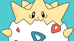 Togepi blue background video games cyan cyan background