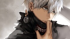 Tokyo Ghoul Kaneki Ken white hair short hair Anime anime boys