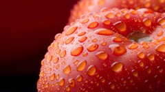 tomatoes food water drops closeup nature fruit macro detailed