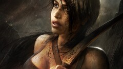 tomb raider 2013 tomb raider lara croft video game art rain bow