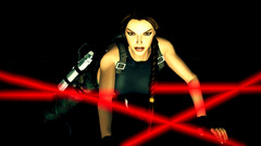 tomb raider lara croft black Lasers red gun Women video games