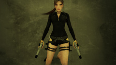 tomb raider lara croft video games gun black girls with guns