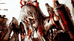 touhou anime girls artwork mask Anime fujiwara no mokou graffiti