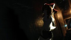 touhou anime girls hakurei reimu Mivit red eyes brunette Anime