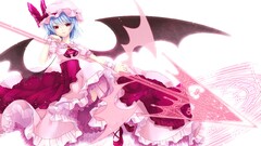 touhou anime girls remilia scarlet wings silver hair red eyes