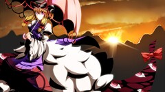 touhou anime girls umbrella blonde