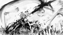 touhou Anime monochrome anime girls