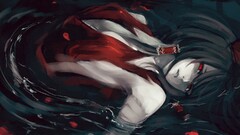 touhou hakurei reimu anime girls Anime cleavage red eyes