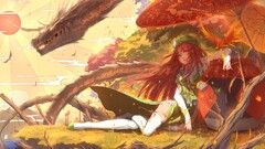 touhou hong meiling Anime fantasy girl fantasy art redhead