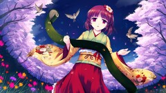 touhou kimono hieda no akyuu anime girls Flowers Birds Anime