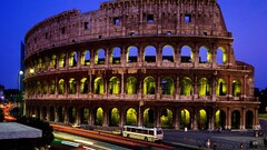 town lights Rome ruin architecture photography road Colosseum