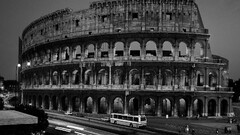 town lights Rome ruin architecture photography road Colosseum