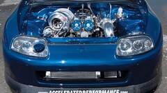 Toyota supra Toyota Car blue cars engine frontal view