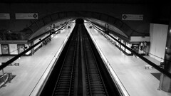 train station monochrome madrid