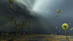 Trees balloon artwork digital art surreal