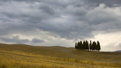 Trees nature clouds crete landscape sky hills